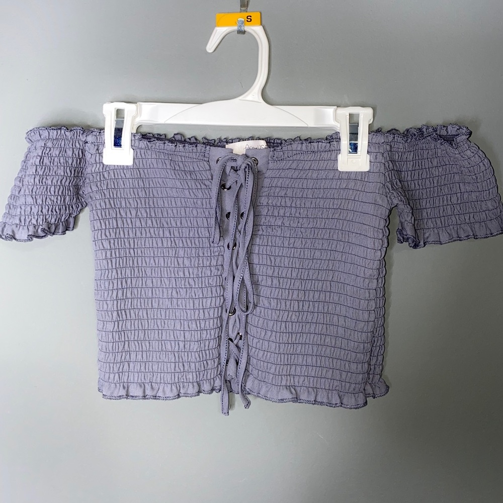 Off the shoulder cropped top